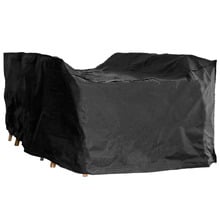 Black Divide Rectangular Outdoor Table Cover